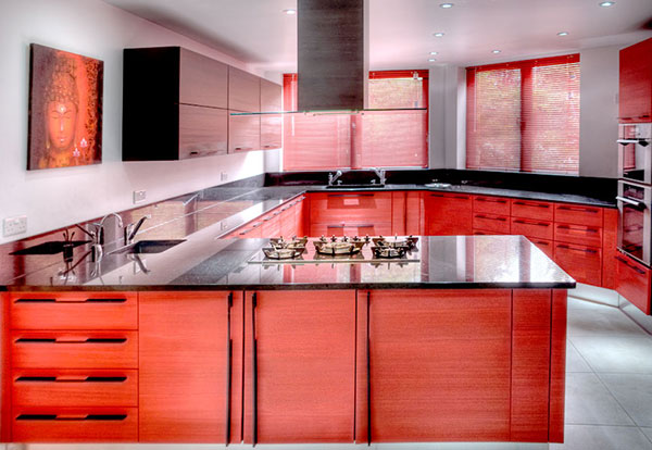 red kitchen